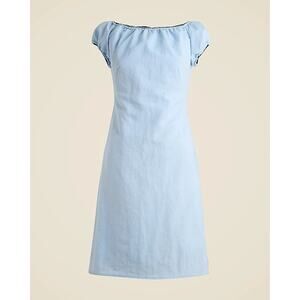 NWT J. CREW 2025 Ballet Core Off The Shoulder Baby Blue Cottagecore Mini Dress